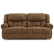 Bowery Hill Traditional Faux Leather Reclining Sofa in Brown
