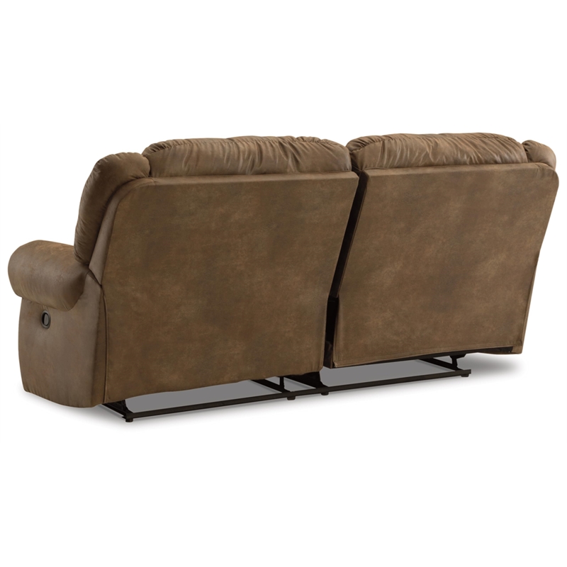 Bowery Hill Traditional Faux Leather Reclining Sofa in Brown