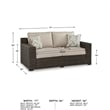 Bowery Hill Coastal Wicker / Rattan Brown Outdoor Loveseat with Cushion
