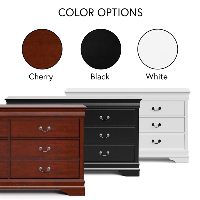 Bowery Hill Transitional Wood 6-Drawer Dresser in White Finish