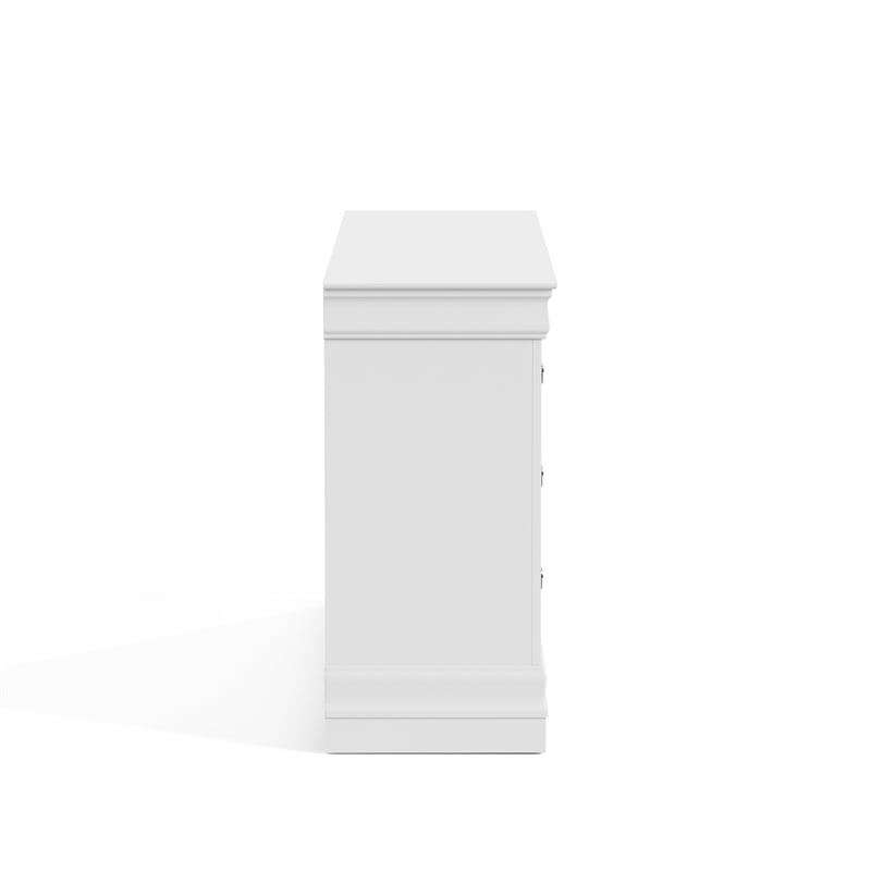 Bowery Hill Transitional Wood 6-Drawer Dresser in White Finish