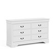 Bowery Hill Transitional Wood 6-Drawer Dresser in White Finish