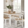 Bowery Hill Farmhouse Natural & White Dining Table Set - Set of 6