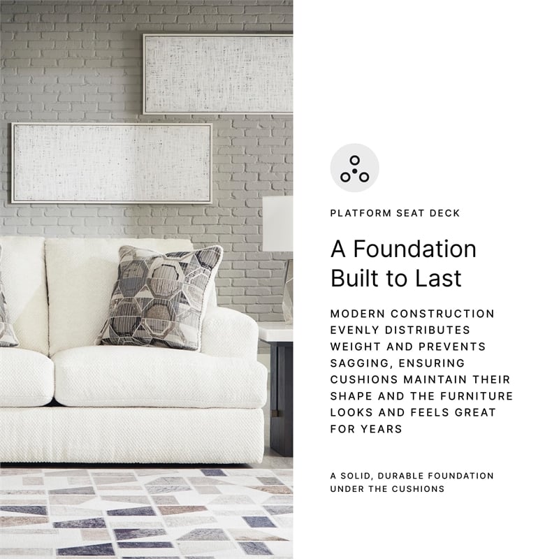 Bowery Hill Contemporary Linen Loveseat with Decorative Accent Pillows