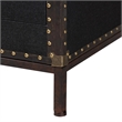 Bowery Hill Modern Vintage Black Canvas 2-Drawer End Table Trunk