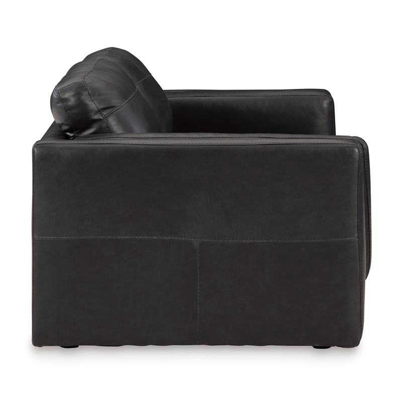 Bowery Hill Contemporary Corner-blocked Frame Leather Loveseat