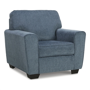 Bowery Hill Contemporary Corner-blocked Frame Polyester Blue Chair