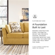 Bowery Hill Contemporary Corner-blocked Frame Polyester Yellow Sofa