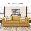 Bowery Hill Contemporary Corner-blocked Frame Polyester Yellow Sofa