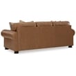 Bowery Hill Traditional Corner-blocked Frame Leather Caramel Sofa