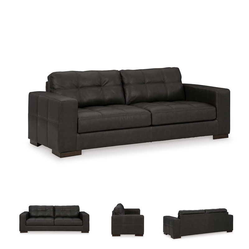 Bowery Hill Contemporary Corner-blocked Frame Leather Tumbleweed Sofa