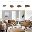 Bowery Hill Contemporary Corner-blocked Frame Faux Leather Caramel Loveseat