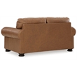 Bowery Hill Traditional Corner-blocked Frame Leather Caramel Loveseat
