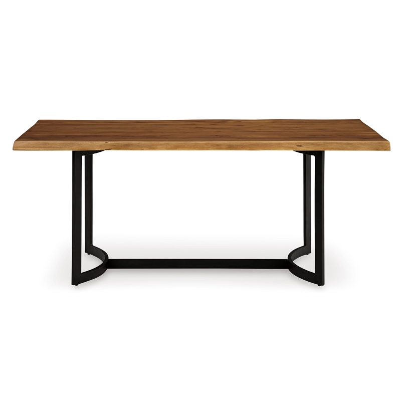 Bowery Hill Contemporary Solid Wood Brown & Black Dining Table