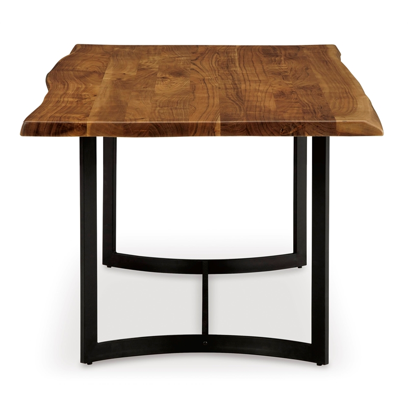 Bowery Hill Contemporary Solid Wood Brown & Black Dining Table
