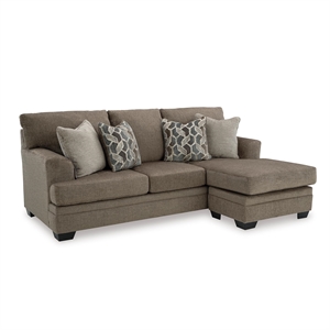 Bowery Hill Contemporary Corner-blocked Frame Polyester Nutmeg Sofa Chaise