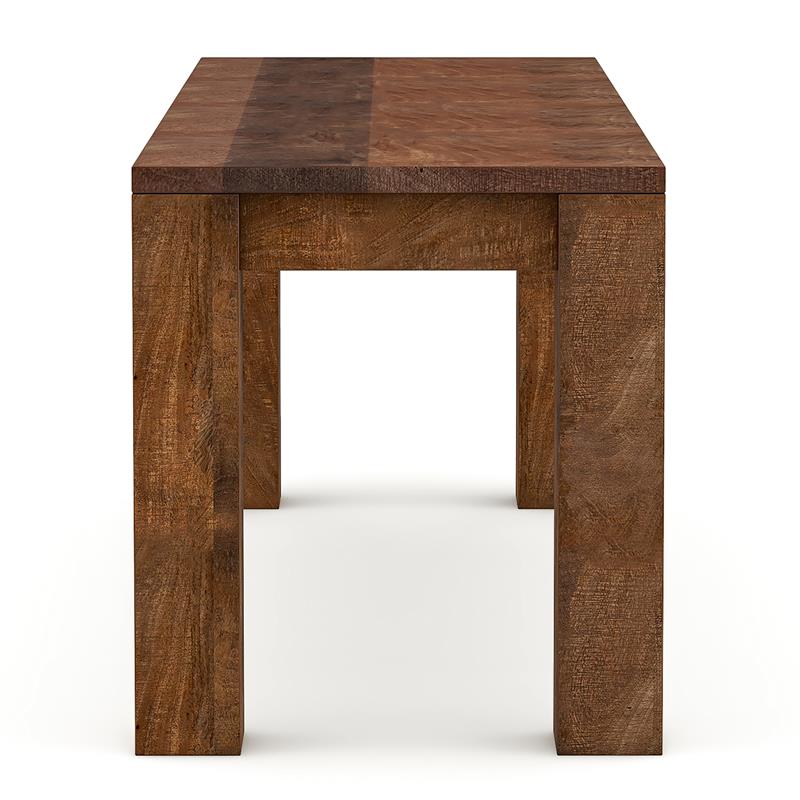 Bowery Hill Farmhouse Rustic Solid Wood Short Bench in Natural Tone