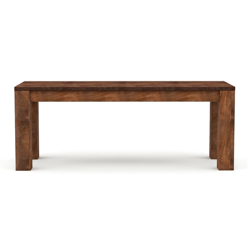 Bowery Hill Farmhouse Rustic Solid Wood Short Bench in Natural Tone