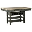 Bowery Hill Transitional Wine Rack Counter Height Dining Table in Black