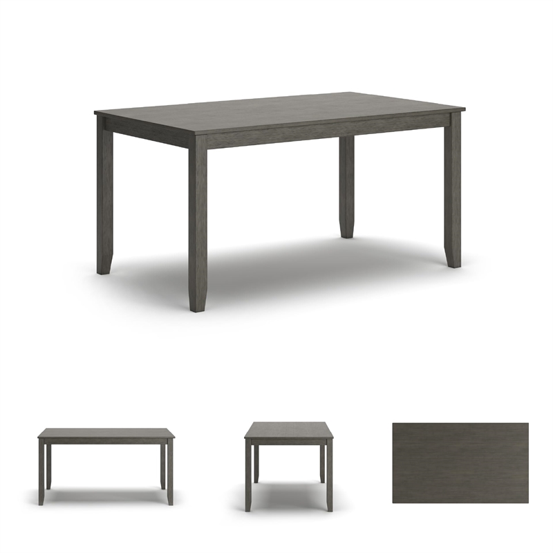 Bowery Hill Hardwood Gray Counter Height Dining Table Rectangular Foam Cushioned Seats 60