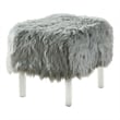 Bowery Hill Modern / Contemporary Fabric Upholstered Ottoman in Gray
