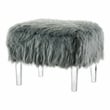 Bowery Hill Modern / Contemporary Fabric Upholstered Ottoman in Gray