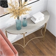 Bowery Hill Modern / Contemporary Metal Sofa Table in Gold Champagne