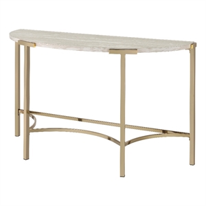 Bowery Hill Modern / Contemporary Metal Sofa Table in Gold Champagne