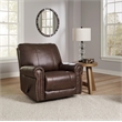 Bowery Hill Traditional Leather Recliner in Dark Brown Finish