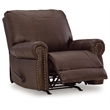 Bowery Hill Traditional Leather Recliner in Dark Brown Finish