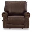 Bowery Hill Traditional Leather Recliner in Dark Brown Finish