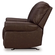 Bowery Hill Traditional Leather Recliner in Dark Brown Finish