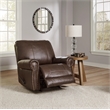 Bowery Hill Traditional Leather Recliner in Dark Brown Finish