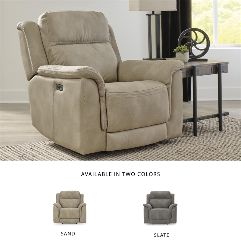 Bowery Hill Modern / Contemporary Faux Leather Sand Power Recliner