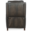 Bowery Hill Traditional Manual Push Back Recliner in Gray Leather
