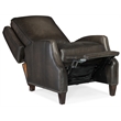 Bowery Hill Traditional Manual Push Back Recliner in Gray Leather