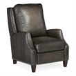 Bowery Hill Traditional Manual Push Back Recliner in Gray Leather