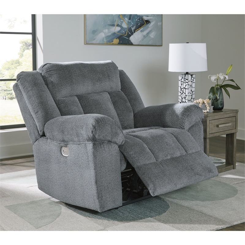 Bowery Hill Modern / Contemporary Polyester Slate Power Recliner