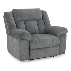 bowery hill modern / contemporary polyester slate power recliner