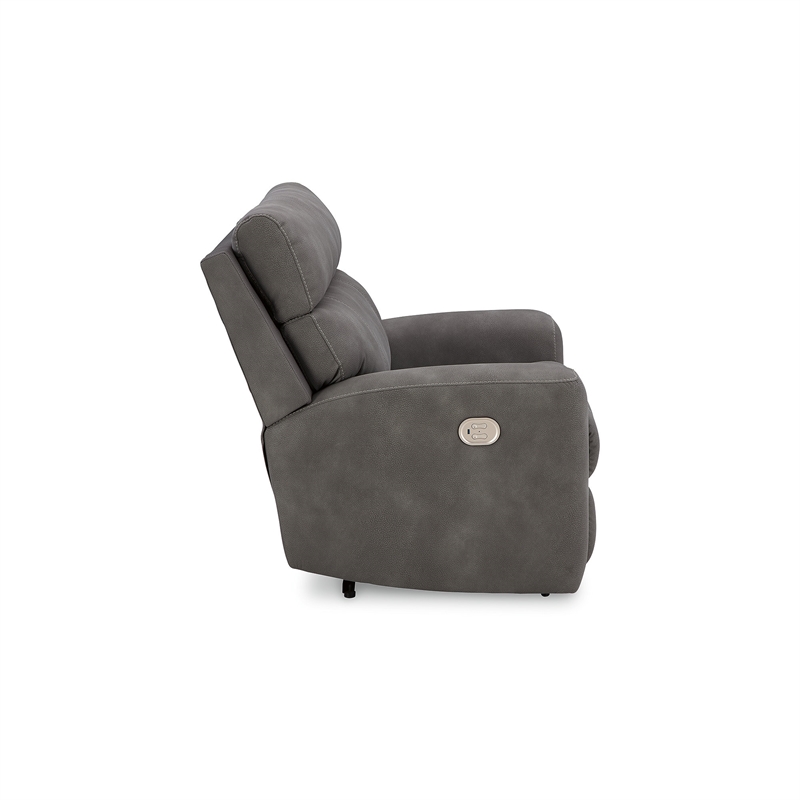 Bowery Hill Modern / Contemporary Faux Leather Slate Power Recliner