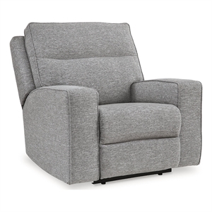 bowery hill modern / contemporary polyester pewter power recliner