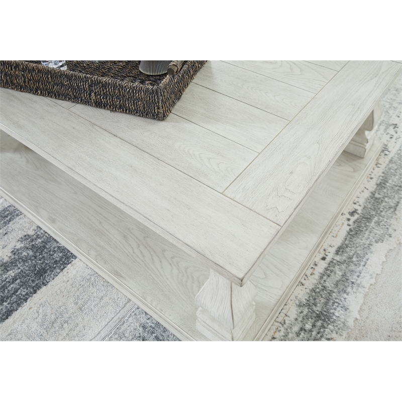 Bowery Hill Modern / Contemporary Wood Whitewash Coffee Table