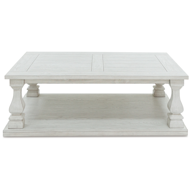 Bowery Hill Modern / Contemporary Wood Whitewash Coffee Table