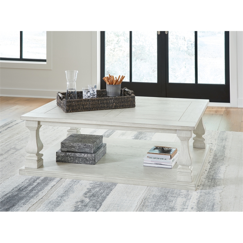 Bowery Hill Modern / Contemporary Wood Whitewash Coffee Table