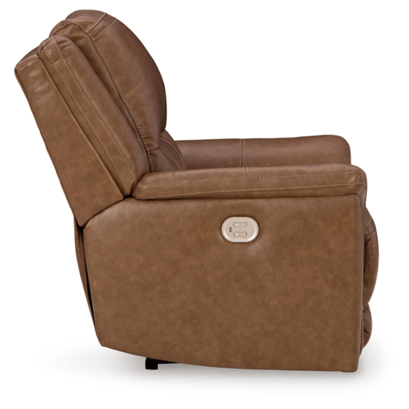 Bowery Hill Modern / Contemporary Leather Caramel Power Recliner