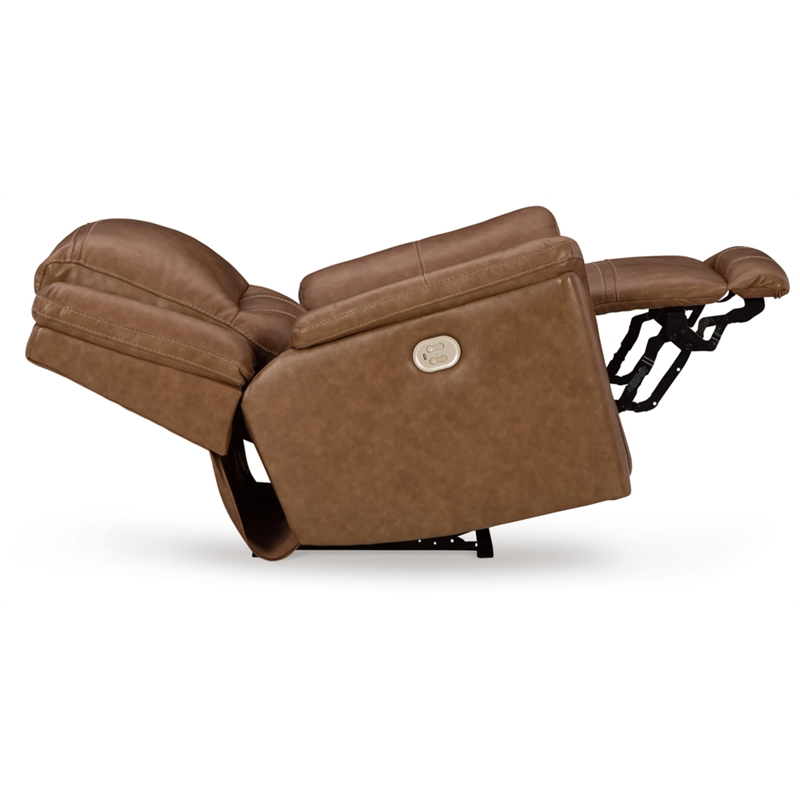 Bowery Hill Modern / Contemporary Leather Caramel Power Recliner