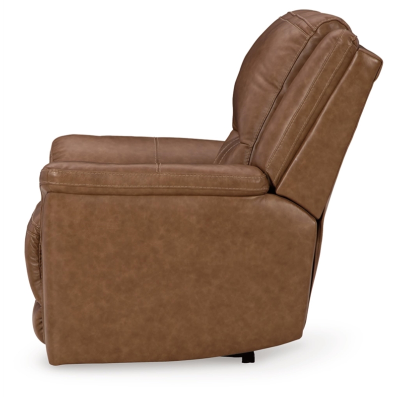 Bowery Hill Modern / Contemporary Leather Caramel Power Recliner