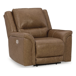 bowery hill modern / contemporary leather caramel power recliner