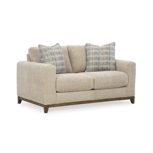 Bowery Hill Traditional Corner-blocked Frame Polyester Desert Finish Loveseat