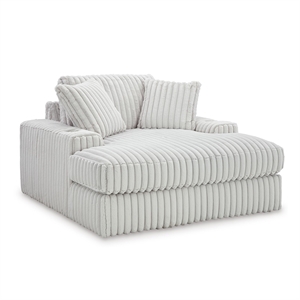 Bowery Hill Contemporary Corner-blocked Frame Polyester White Oversized Chaise